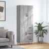 Highboard Grey Sonoma 69.5x34x180 cm Engineered Wood Colour grey sonoma Quantity in Package 1 Model 1 wood door 3 drawers 