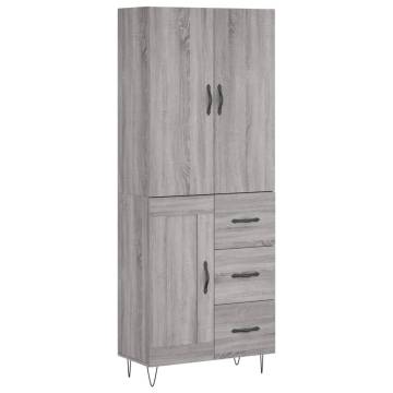 Highboard Grey Sonoma - Stylish Storage Cabinet | HipoMarket