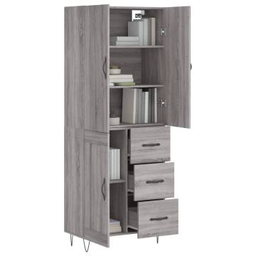 Highboard Grey Sonoma - Stylish Storage Cabinet | HipoMarket