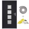 Front Door Anthracite 98x208 cm PVC - Secure & Stylish Entry