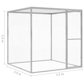 Galvanised Steel Cat Cage 1.5x1.5x1.5 m - Secure & Comfy