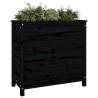 Garden Planter Black - Solid Pine Wood 82.5x40x78 cm