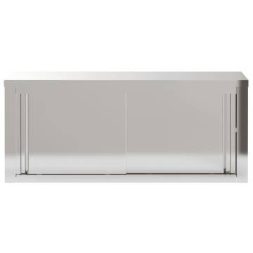 Stainless Steel Kitchen Wall Cabinet with Sliding Doors