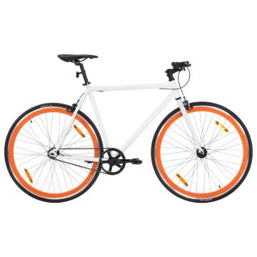 Fixed Gear Bike White & Orange 700c - Perfect for Commuting