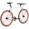 Fixed Gear Bike White & Orange 700c - Perfect for Commuting