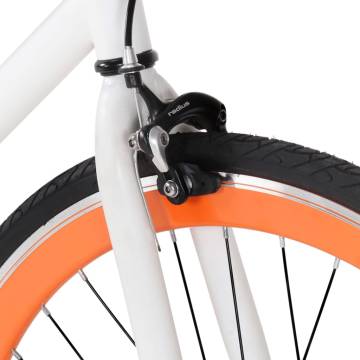 Fixed Gear Bike White & Orange 700c - Perfect for Commuting