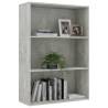 3-Tier Book Cabinet - Modern Concrete Grey 80x30x114 cm