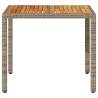 Garden Table with Acacia Wood Top - 90x90 cm Grey