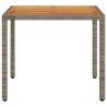 Garden Table with Acacia Wood Top - 90x90 cm Grey