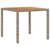 Garden Table with Acacia Wood Top - 90x90 cm Grey