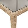 Beige Garden Table with Glass Top - 190x90x75 cm | Hipo Market