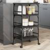 Kitchen Trolley Black 45x35x89.5 cm Engineered Wood Colour black 