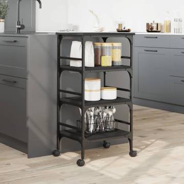 Kitchen Trolley Black 45x35x89.5 cm | HipoMarket