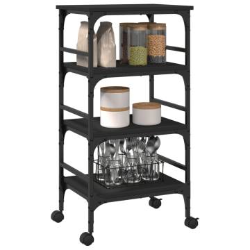 Kitchen Trolley Black 45x35x89.5 cm | HipoMarket