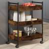 Stylish Kitchen Trolley in Smoked Oak - 50x30x70 cm