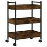 Stylish Kitchen Trolley in Smoked Oak - 50x30x70 cm