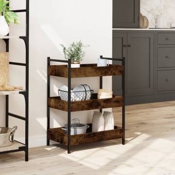 Stylish Kitchen Trolley in Smoked Oak - 50x30x70 cm