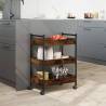 Stylish Kitchen Trolley in Smoked Oak - 50x30x70 cm