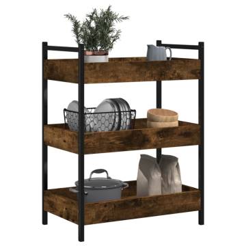 Stylish Kitchen Trolley in Smoked Oak - 50x30x70 cm