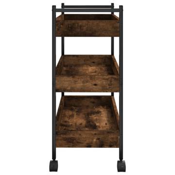 Stylish Kitchen Trolley in Smoked Oak - 50x30x70 cm