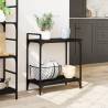 Stylish Black Kitchen Trolley - Engineered Wood, 60.5x31 cm