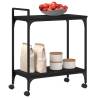 Stylish Black Kitchen Trolley - Engineered Wood, 60.5x31 cm