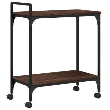 Brown Oak Kitchen Trolley - Vintage Storage Solution | HipoMarket