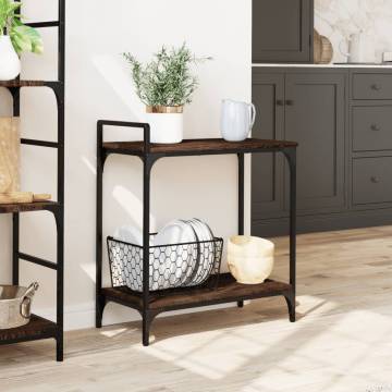 Brown Oak Kitchen Trolley - Vintage Storage Solution | HipoMarket