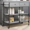 Stylish Grey Sonoma Kitchen Trolley - 105x42x95 cm