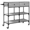 Stylish Grey Sonoma Kitchen Trolley - 105x42x95 cm