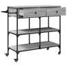 Stylish Grey Sonoma Kitchen Trolley - 105x42x95 cm