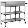 Stylish Grey Sonoma Kitchen Trolley - 105x42x95 cm