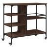 Brown Oak Kitchen Trolley - Stylish Storage Solution | Hipomarket