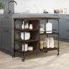 Brown Oak Kitchen Trolley - Stylish Storage Solution | Hipomarket