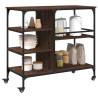 Brown Oak Kitchen Trolley - Stylish Storage Solution | Hipomarket