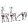 Warm White Rattan Reindeer Family Christmas Decoration