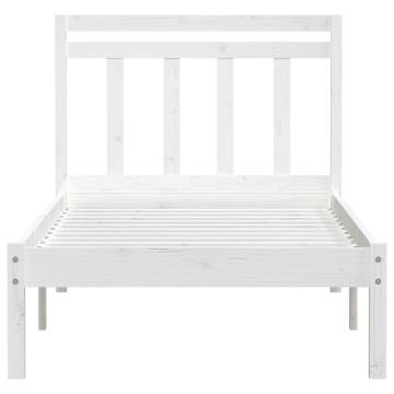 White Solid Wood Pine Bed Frame 90x200 cm - Hipomarket