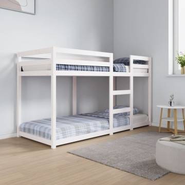 White Bunk Bed 75x190 cm | Solid Wood Pine | Hipo Market