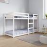 Bunk Bed White 75x190 cm Solid Wood Pine Colour white Size 75 x 190 cm 