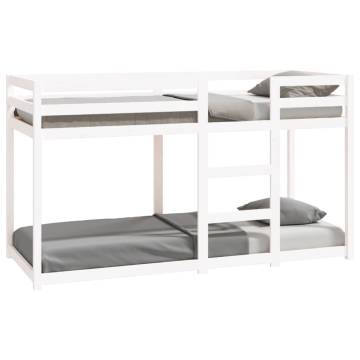 White Bunk Bed 75x190 cm | Solid Wood Pine | Hipo Market