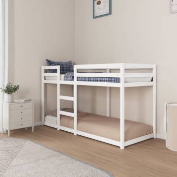 White Bunk Bed 75x190 cm | Solid Wood Pine | Hipo Market