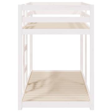 White Bunk Bed 75x190 cm | Solid Wood Pine | Hipo Market