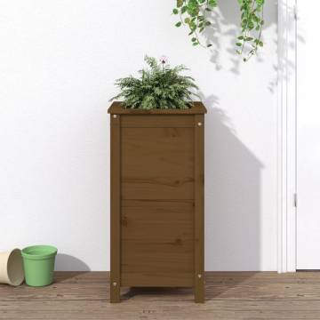 Garden Planter Honey Brown 40x40x78 cm | Solid Wood Pine