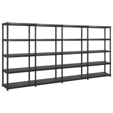 5-Tier Black Storage Shelf - Versatile & Sturdy | Hipomarket