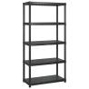 5-Tier Black Storage Shelf - Versatile & Sturdy | Hipomarket