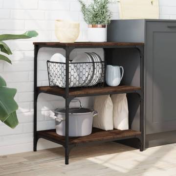 Brown Oak Kitchen Trolley - 60x41x76 cm - Stylish Storage