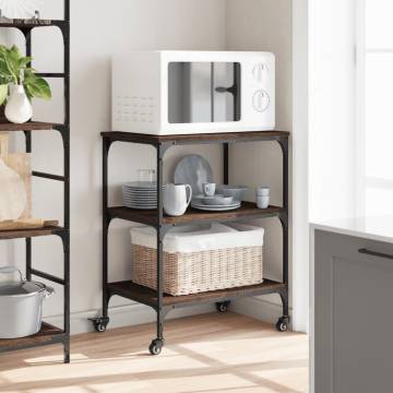 Brown Oak Kitchen Trolley - 60x41x76 cm - Stylish Storage