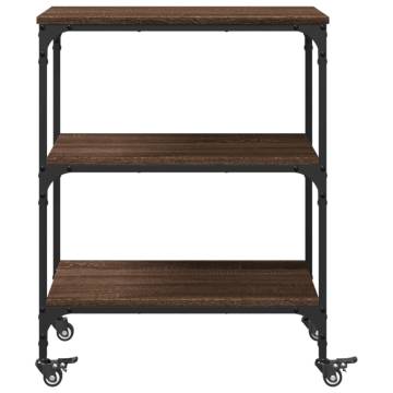 Brown Oak Kitchen Trolley - 60x41x76 cm - Stylish Storage