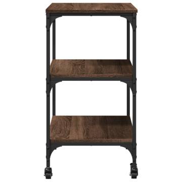 Brown Oak Kitchen Trolley - 60x41x76 cm - Stylish Storage