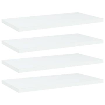 Bookshelf Boards - 4 pcs White, Engineered Wood | HipoMarket